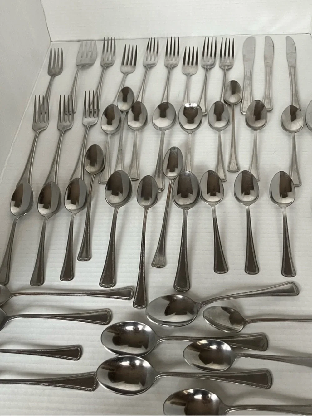 Oneida craft‎ Stainless Steel Flatware Set - Polished Silverware Set  46 pieces